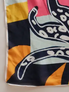 Athena Women Fuchsia & Yellow Printed Scarf