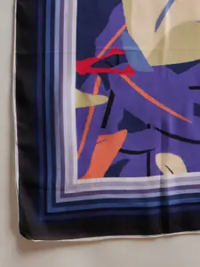 Athena Women Purple & Black Printed Scarf