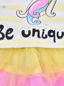 Wish Karo Girls Printed Cotton Top with Skirt