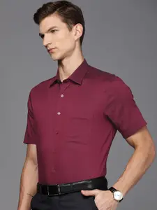 Louis Philippe Pure Cotton Self Design Textured Slim Fit Formal Shirt