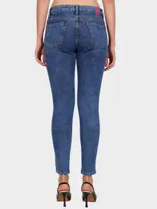 DressBerry Women Navy Blue Mid Rise Skinny Fit Denim Jeans