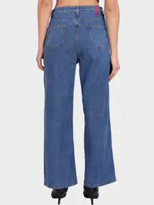 DressBerry Women Blue Mid Rise Flared Denim Jeans