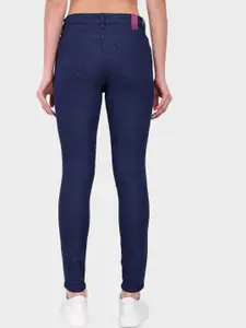 DressBerry Women Navy Blue Mid Rise Skinny Fit Denim Jeans
