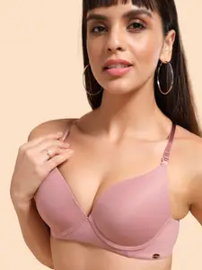 Enamor Padded Wired Medium Coverage Soft Brushed Fabric with Detachable straps Push-Up Bra