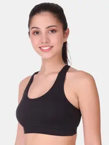 POOJA RAGENEE Racerback Full Support Seamless Non-Padded Non-Wired Cotton Sports Bra