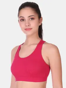 POOJA RAGENEE Racerback Full Support Seamless Non-Padded Non-Wired Cotton Sports Bra