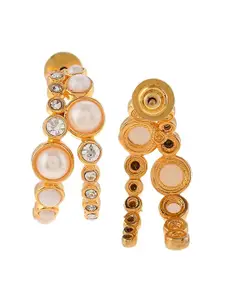 Voylla Gold-Plated Contemporary Half Hoop Earrings