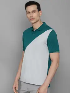 Louis Philippe Colourblocked Polo Collar Casual Pure Cotton T-shirt