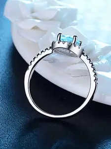 MYKI Silver-Plated CZ-Studded Finger Rings