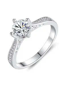 MYKI Silver-Plated CZ-Studded Finger Rings