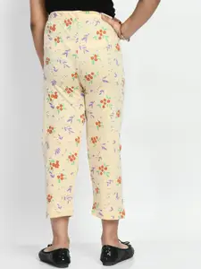 BAESD Girls Pack Of 3 Printed Pure Cotton Mid-Rise Lounge Pants