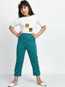 BAESD Girls Pack Of 2 Pure Cotton Printed Lounge Pants