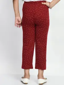 BAESD Girls Pack Of 4 Printed Pure Cotton Mid-Rise Lounge Pants