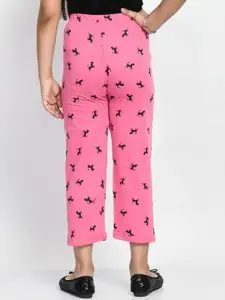 BAESD Girls Pack Of 5 Printed Pure Cotton Mid-Rise Lounge Pants