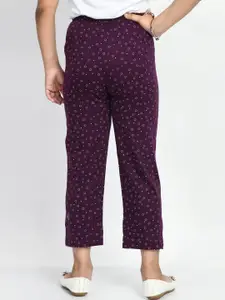 BAESD Girls Pack Of 5 Printed Pure Cotton Mid-Rise Lounge Pants
