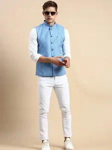 SHOWOFF Geometric Printed Nehru Jackets
