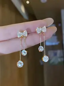 Jewels Galaxy Gold-Plated Contemporary Drop Earrings