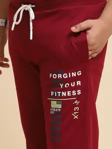 Monte Carlo Boys Mid Rise Typography Printed Track Pants