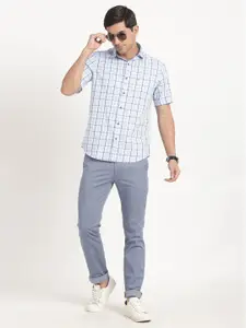 Turtle Relaxed Windowpane Checked Pure Cotton Casual Shirt