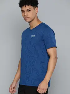 HRX by Hrithik Roshan Men Brand Logo Printed V-Neck Rapid-Dry Sports T-shirt