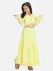 Ethnovog Girls Embroidered Sequined Work Lehenga Choli