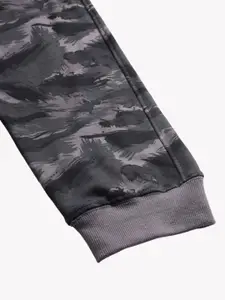 NOBERO Men Abstract Printed Mid-Rise Cotton Joggers