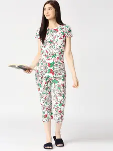 zebu Floral Printed Pure Cotton Night Suit