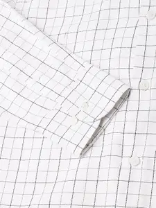 Richlook Standard Grid Tattersall Checked Cut Away Collar Opaque Formal Shirt