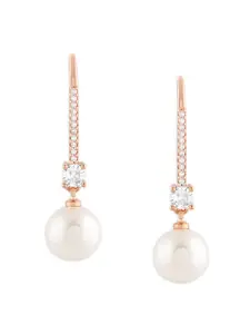 Zaveri Pearls Rose Gold-Plated Contemporary Studs Earrings