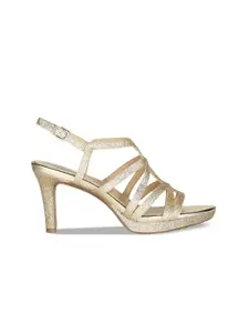 Naturalizer Baylor Embellished Open Toe Leather Slim Heels With Buckles