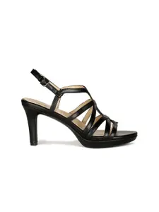 Naturalizer Baylor Open Toe Leather Slim Heels With Backstrap