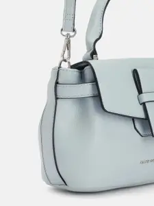 Allen Solly Solid PU Structured Satchel With Buckle Detail