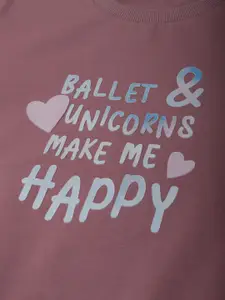 Gini and Jony Girls Typography Printed Fleece Sweatshirt