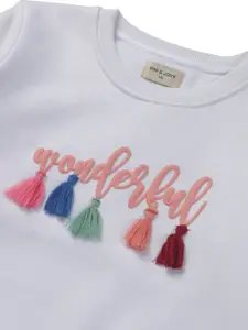 Gini and Jony Infants Girls Typography Printed Cotton Sweatshirt