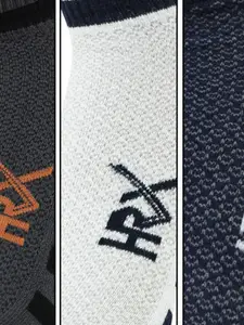 HRX by Hrithik Roshan Men Pack Of 3 Patterned Cotton Ankle Length Socks