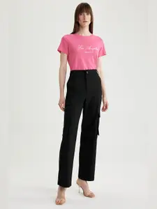 DeFacto Typography Printed Cotton T-shirt