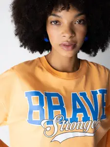 DeFacto Typography Printed Cotton Crop T-shirt