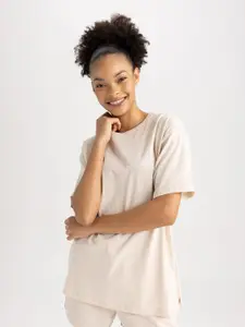 DeFacto Drop Shoulder Sleeves Pure Cotton T-shirt