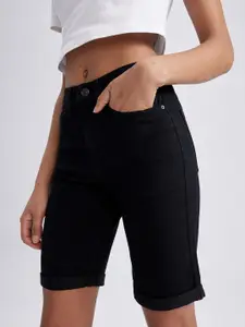 DeFacto Women Mid Raise Above Knee Length Cotton Denim Shorts