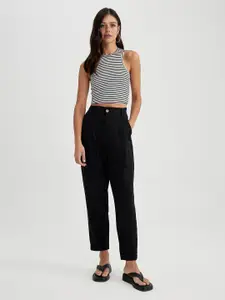 DeFacto Striped Fitted Crop Top