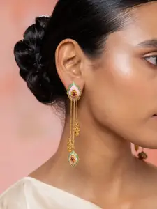 SHAYA Gold-Plated Contemporary Drop Earrings