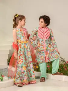 pspeaches Girls Printed Ready to Wear Lehenga & Blouse With Dupatta