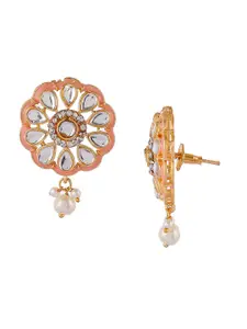 DASTOOR Brass-Plated Contemporary Studs Earrings