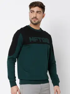 Mufti Colourblocked Cotton Pullover Sweatshirt