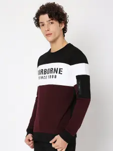 Mufti Printed Round Neck Pure Cotton Sweatshirt