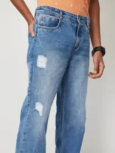 max Boys Mildly Distressed Light Fade Mid Rise Whiskers Stretchable Jeans