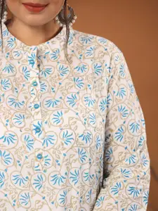 Jaipur Kurti Plus Size Printed Cotton Straight Short Kurta