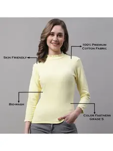 FBAR High Neck Ribbed Cotton Fitted Top