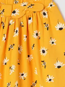 max Girls Floral Printed Pure Cotton Flared Mini Skirt