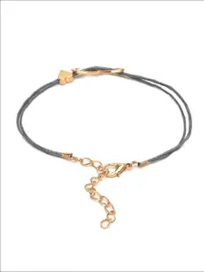 DressBerry Women Gold-Plated Gold-Toned & Grey Link Bracelet